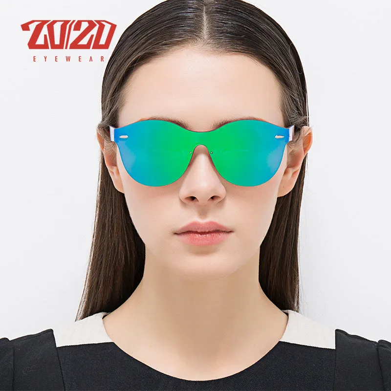 20/20 Round Flat Rimless Unisex Sunglasses Pc1603