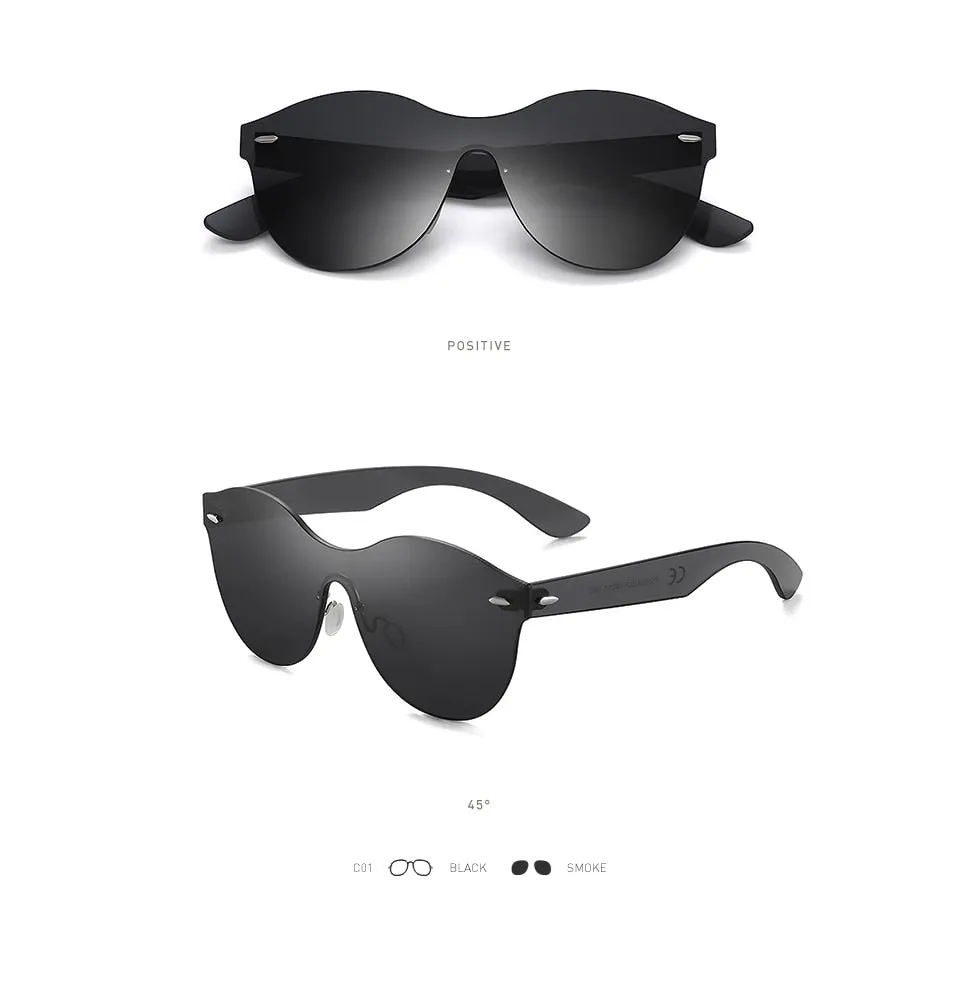 20/20 Round Flat Rimless Unisex Sunglasses Pc1603