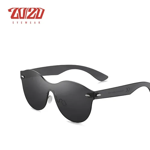 20/20 Round Flat Rimless Unisex Sunglasses Pc1603