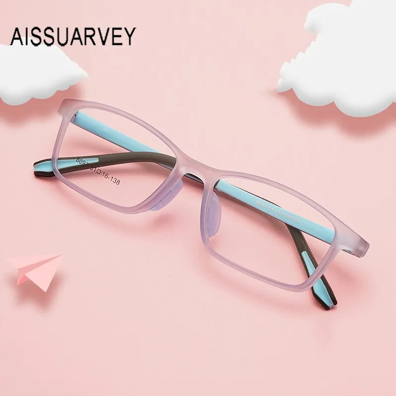 Aissuarvey Children's Rectangular Full Rim Sports Frame Unisex Eyeglasses 8097