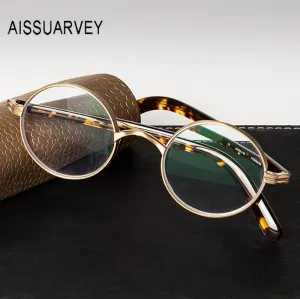 Aissuarvey Full Round Rim Titanium Acetate Frame Unisex Eyeglasses