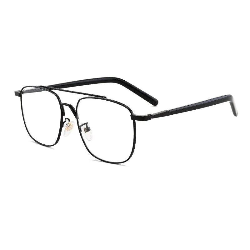 Aissuarvey Men's Round Full Rim Titanium Frame Eyeglasses Double Bridge