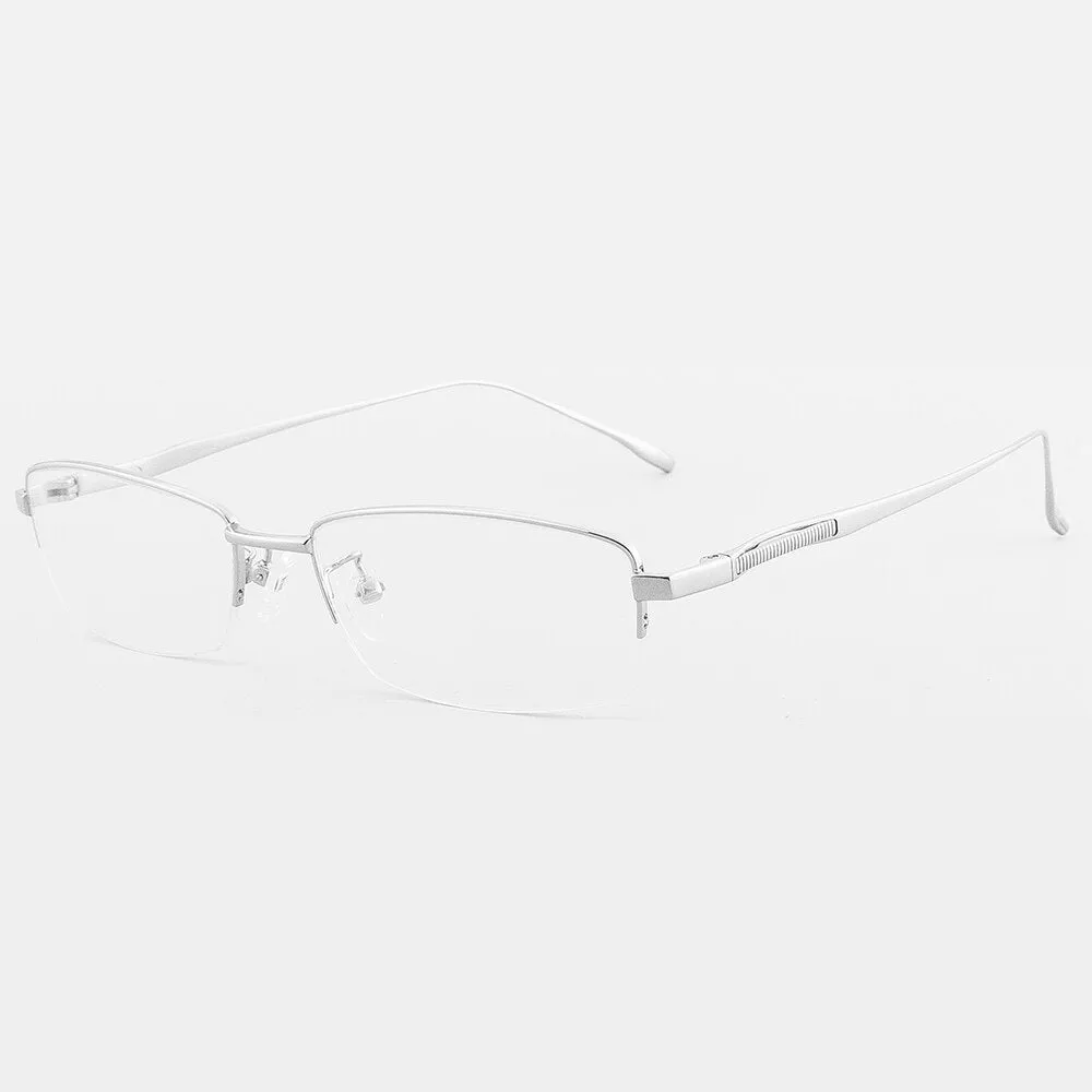 Aissuarvey Men's Semi Rim Titanium Frame Eyeglasses As180471