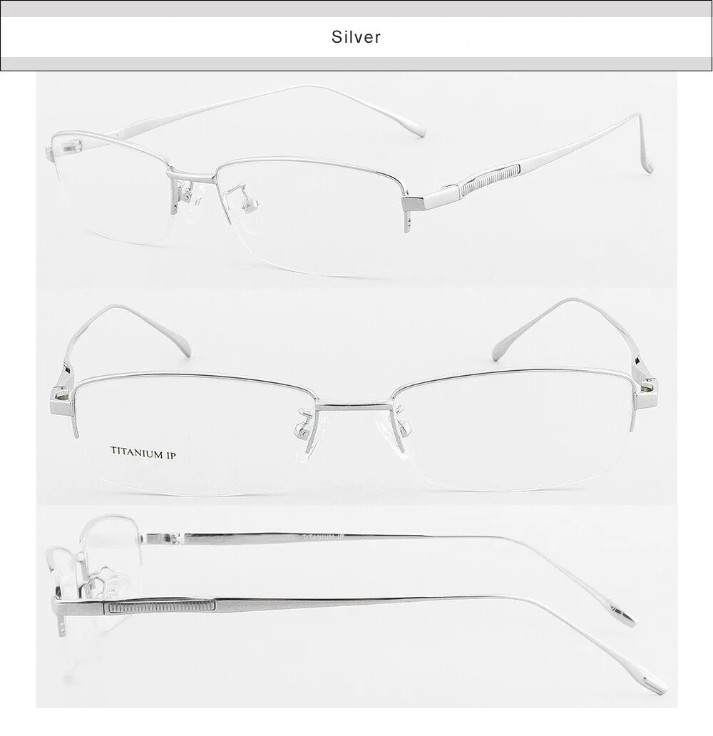 Aissuarvey Men's Semi Rim Titanium Frame Eyeglasses As180471