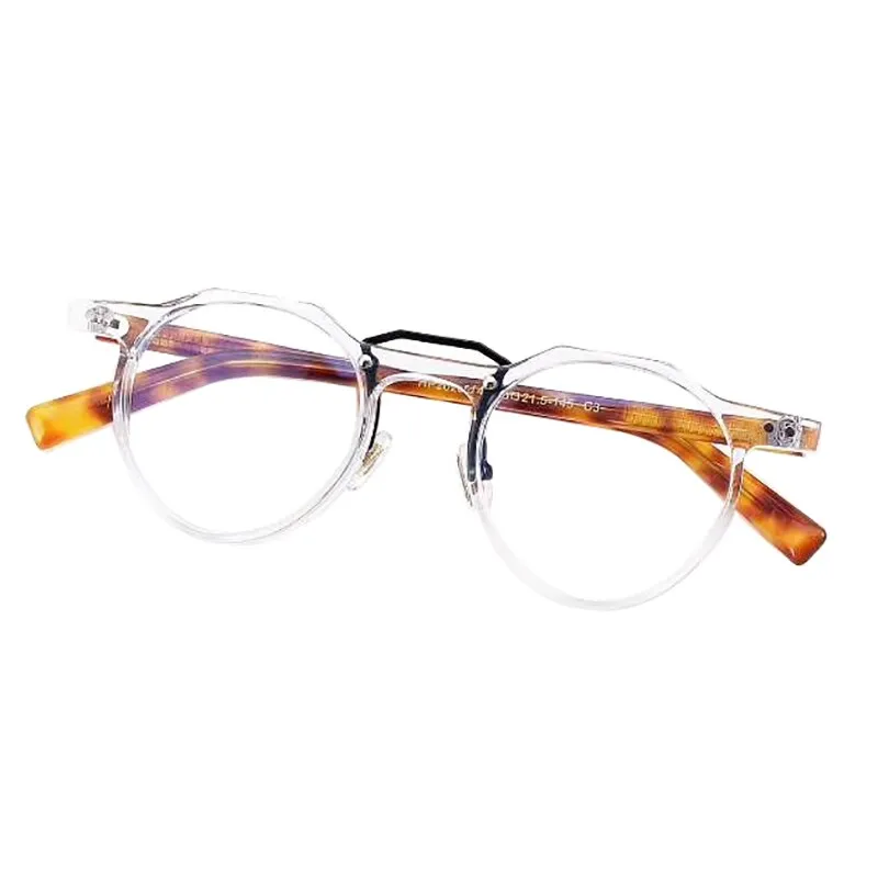 Aissuarvey Unisex Full Rim Round Light Acetate Frame Eyeglasses Hp20205