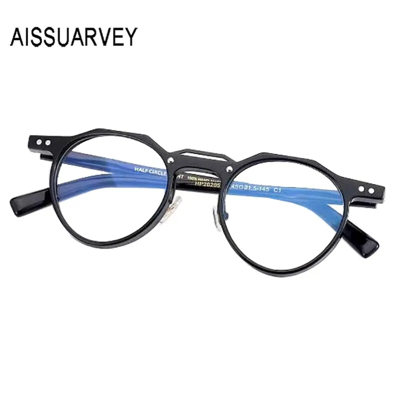 Aissuarvey Unisex Full Rim Round Light Acetate Frame Eyeglasses Hp20205