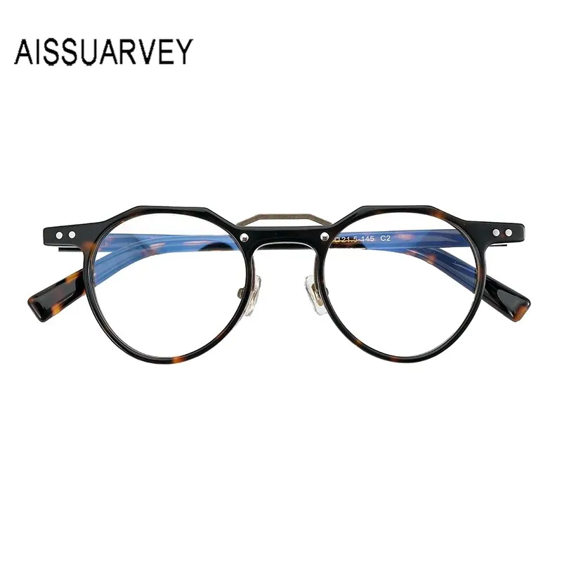 Aissuarvey Unisex Full Rim Round Light Acetate Frame Eyeglasses Hp20205