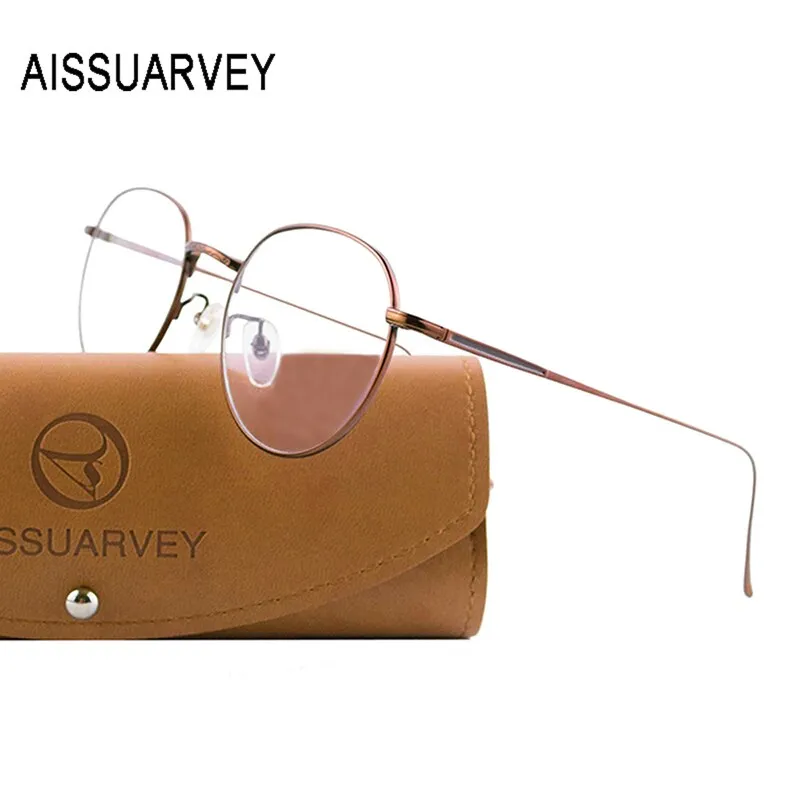 Aissuarvey Unisex Full Rim Round Titanium Frame Eyeglasses As116301