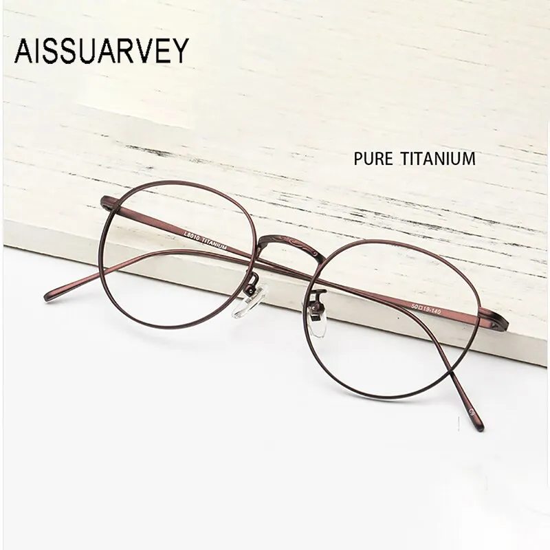 Aissuarvey Unisex Full Rim Round Titanium Frame Eyeglasses As116301