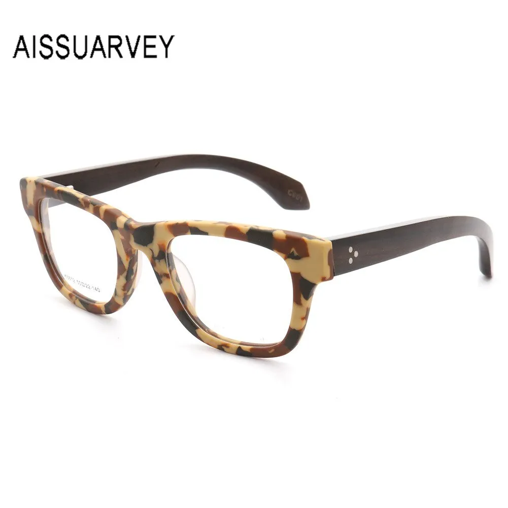 Aissuarvey Unisex Full Rim Square Frame Wooden Eyeglasses K6612