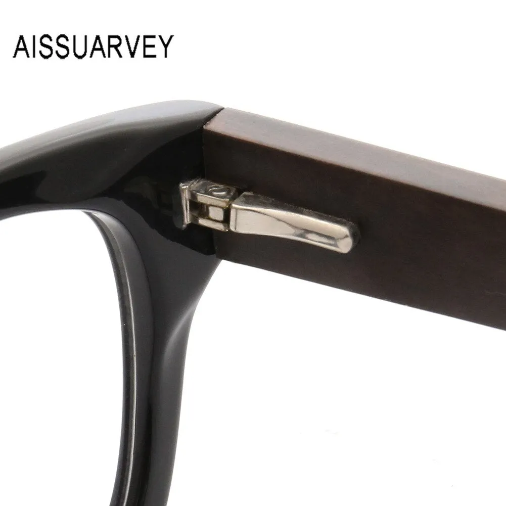 Aissuarvey Unisex Full Rim Square Frame Wooden Eyeglasses K6612