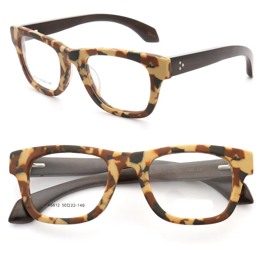 Aissuarvey Unisex Full Rim Square Frame Wooden Eyeglasses K6612