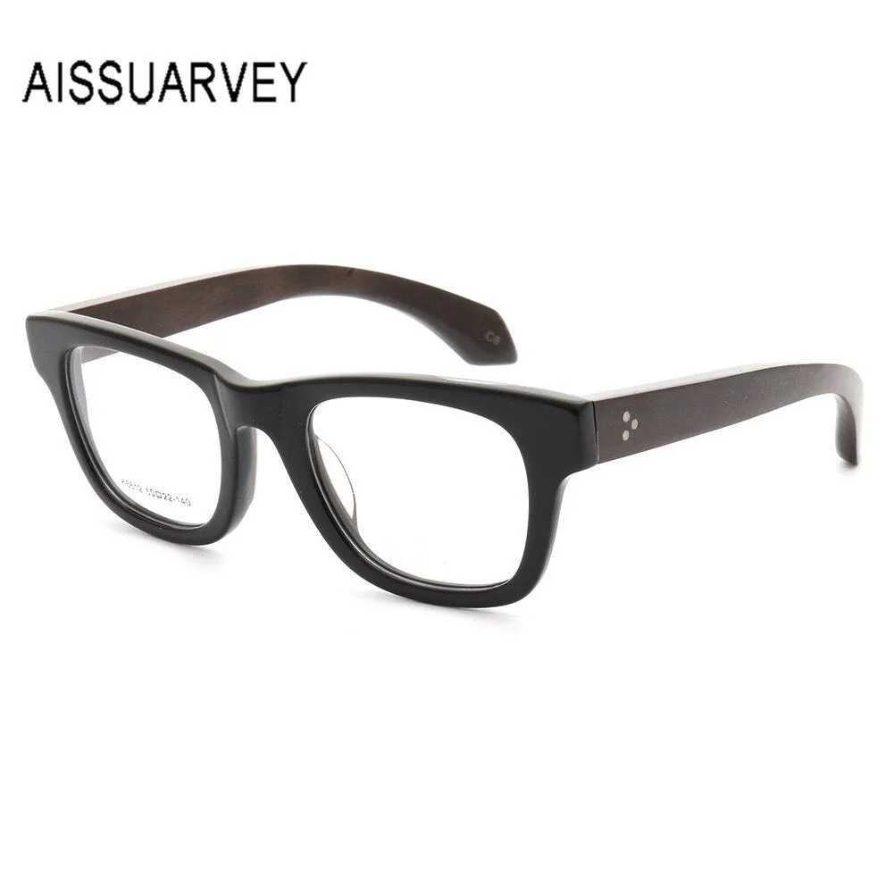 Aissuarvey Unisex Full Rim Square Frame Wooden Eyeglasses K6612