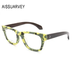 Aissuarvey Unisex Full Rim Square Frame Wooden Eyeglasses K6612