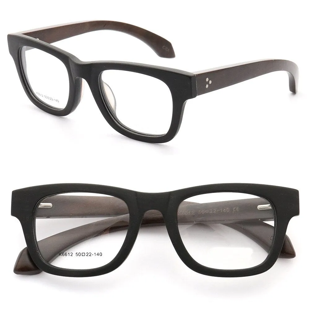 Aissuarvey Unisex Full Rim Square Frame Wooden Eyeglasses K6612