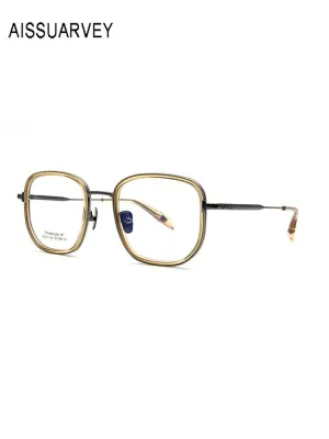 Aissuarvey Unisex Full Rim Titanium Acetate Round Square Eyeglasses St1268