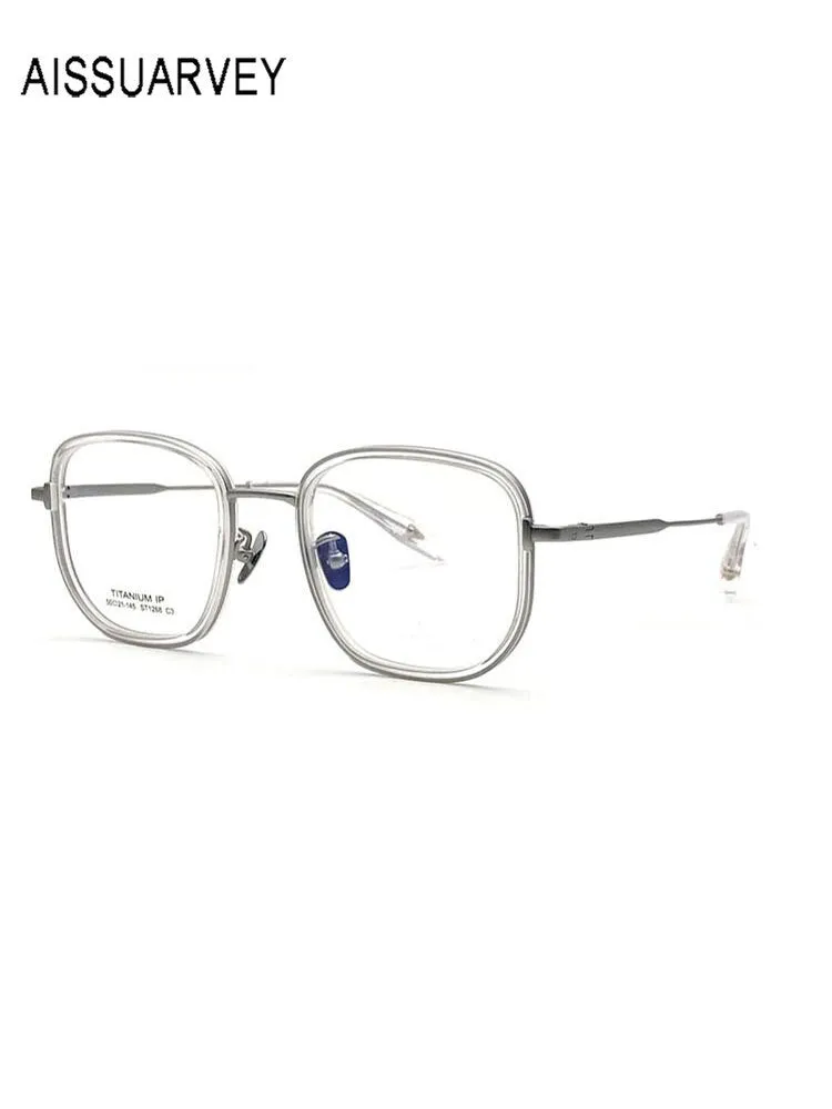 Aissuarvey Unisex Full Rim Titanium Acetate Round Square Eyeglasses St1268