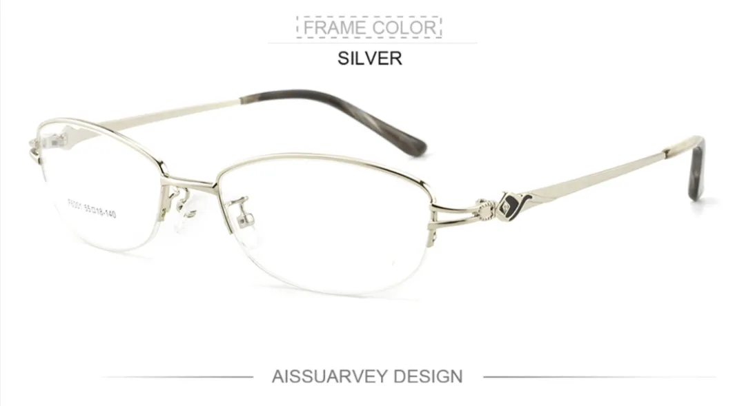 Aissuarvey Women's Semi Rim Alloy Frame Eyeglasses Asf6001