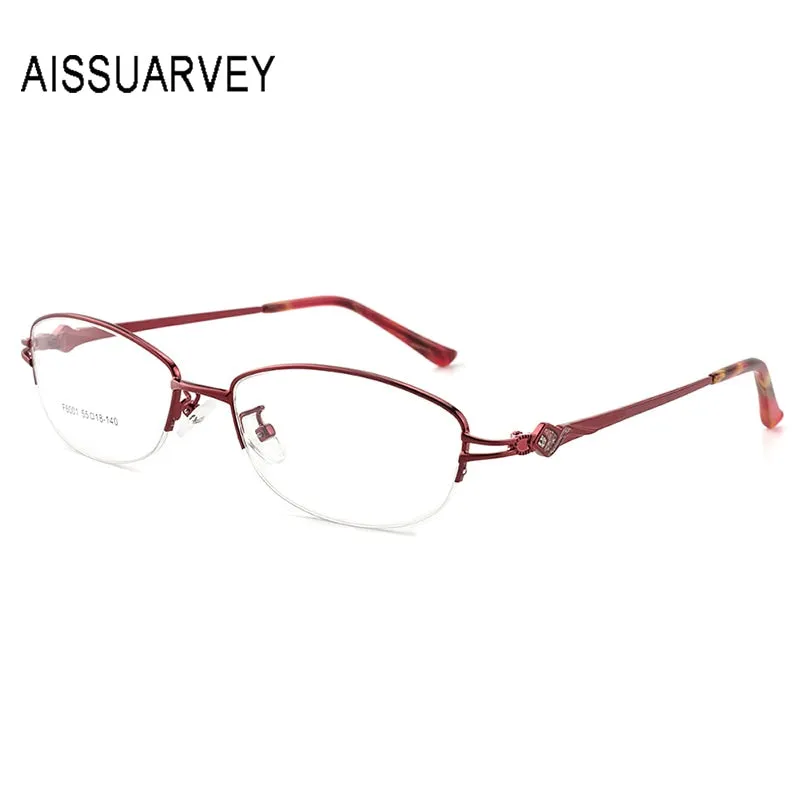 Aissuarvey Women's Semi Rim Alloy Frame Eyeglasses Asf6001