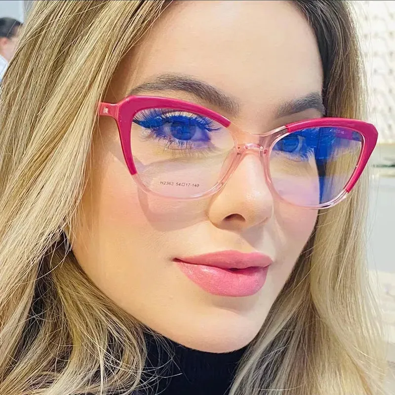 Anti Blue Light Blocking Cat Eye Oculos Mujer Glass Women Brand Fashion Luxury Designer Optical Eyeglasses Frame Classic Eyewear