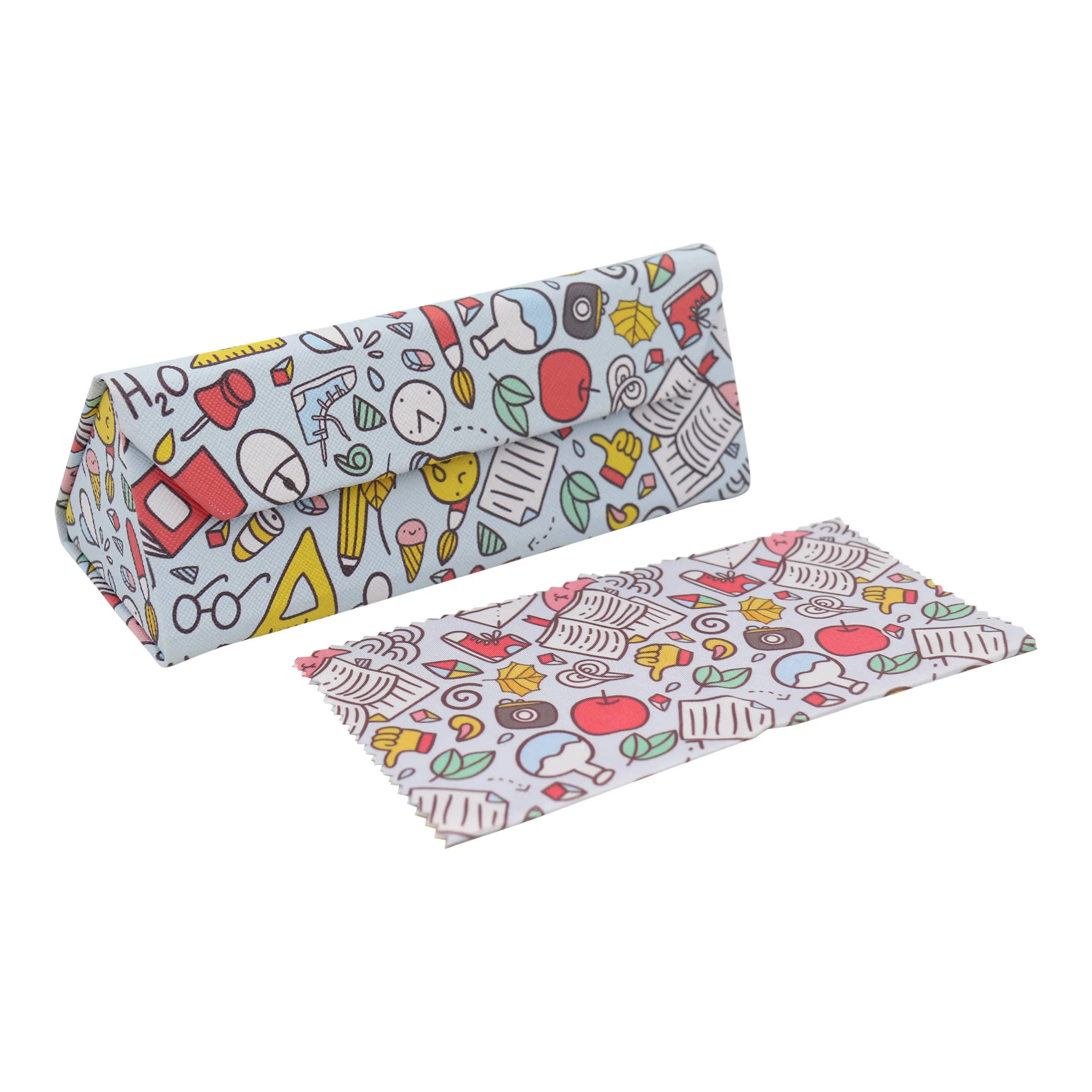 Back to School Glasses Case With Cleaning Cloth for glasses