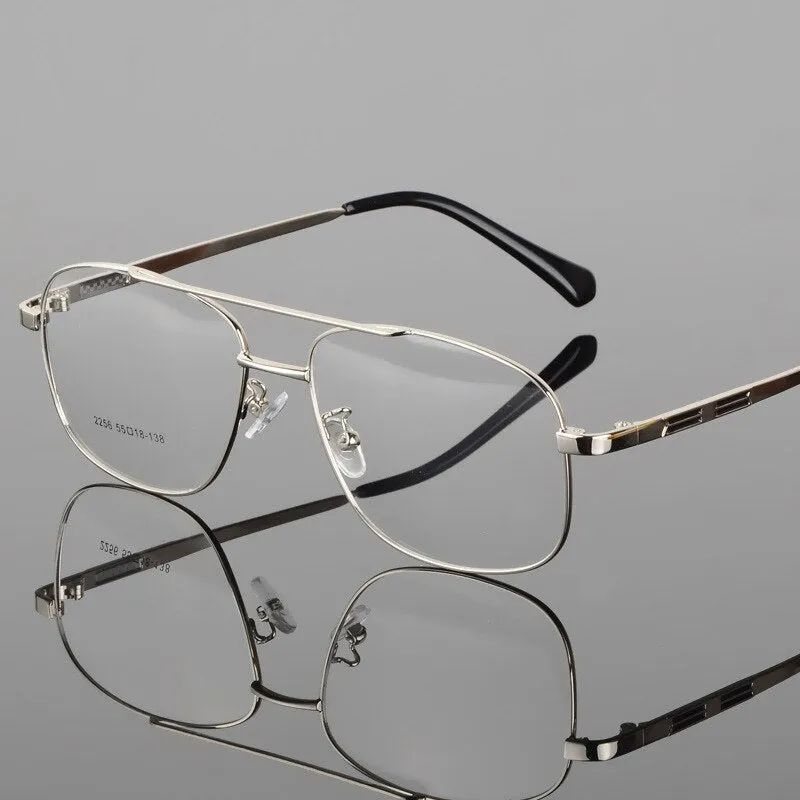 Bclear  Men's Double Bridge Full Rim Alloy Square Eyeglasses N2256