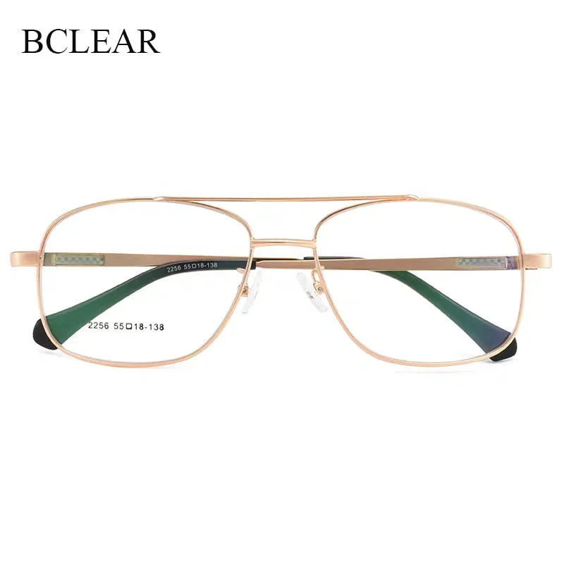 Bclear  Men's Double Bridge Full Rim Alloy Square Eyeglasses N2256