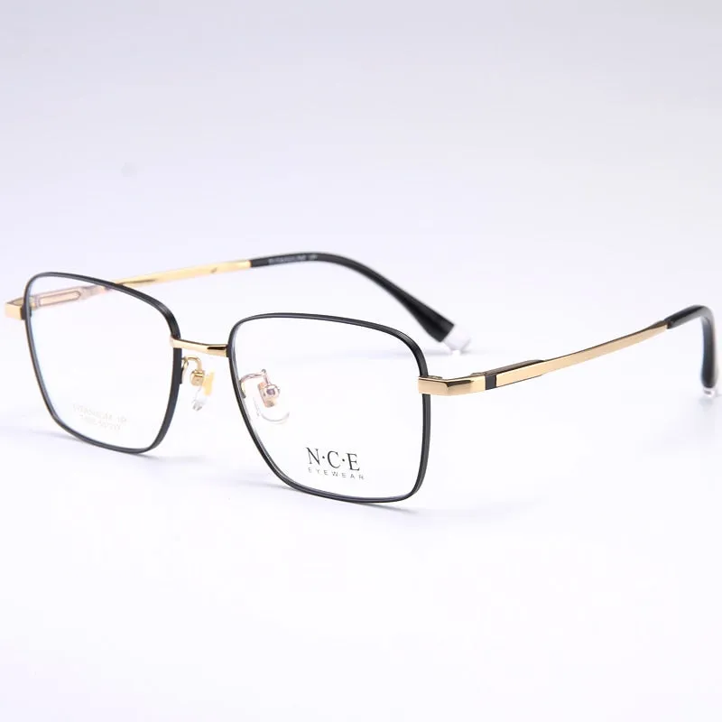 Bclear Men's Full Rim Square Titanium Frame Eyeglasses My005