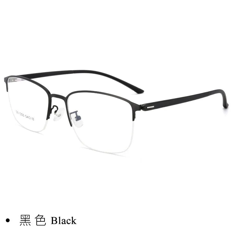 Bclear Men's Full Rim Titanium Alloy Square Eyeglasses 61005