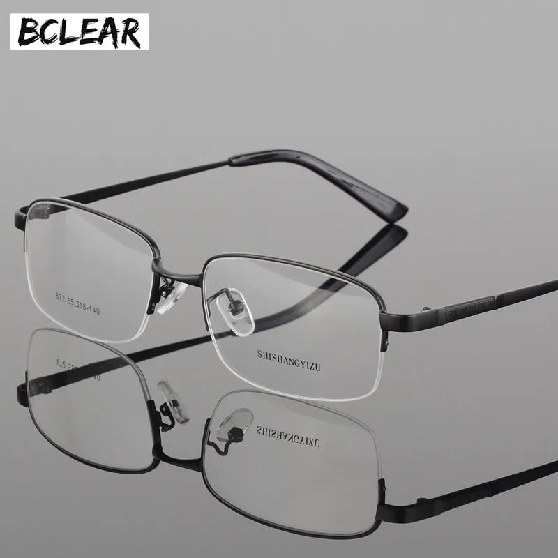 Bclear Men's Semi Rim Alloy Square Eyeglasses 872