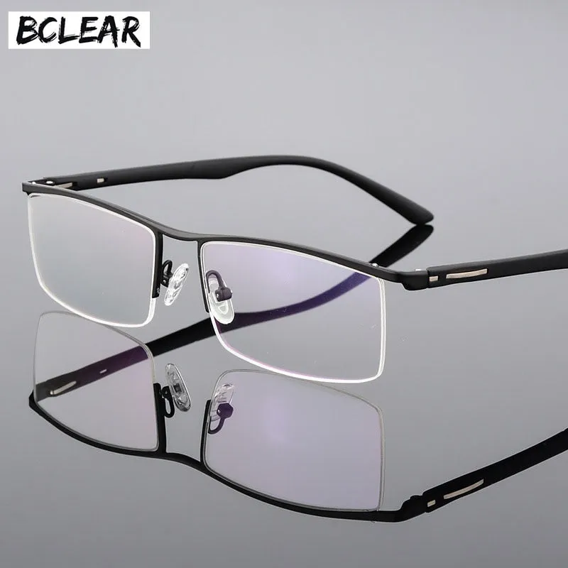 Bclear Men's Semi Rim Square Tr 90 Alloy Eyeglasses P8831