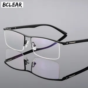 Bclear Men's Semi Rim Square Tr 90 Alloy Eyeglasses P8831