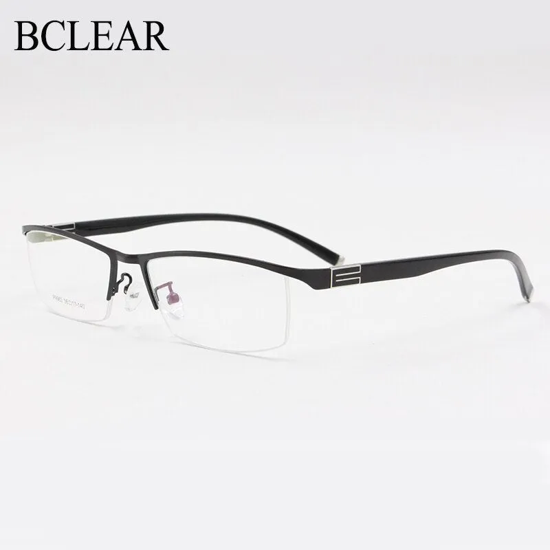 Bclear Men's Titanium Alloy Eyeglasses Semi-Rim