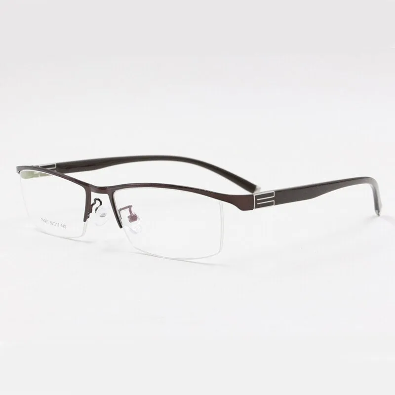 Bclear Men's Titanium Alloy Eyeglasses Semi-Rim