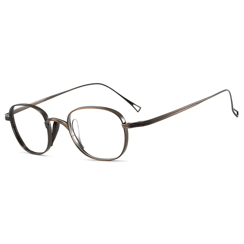 Bclear Unisex Full Rim Oval Titanium Eyeglasses 1019