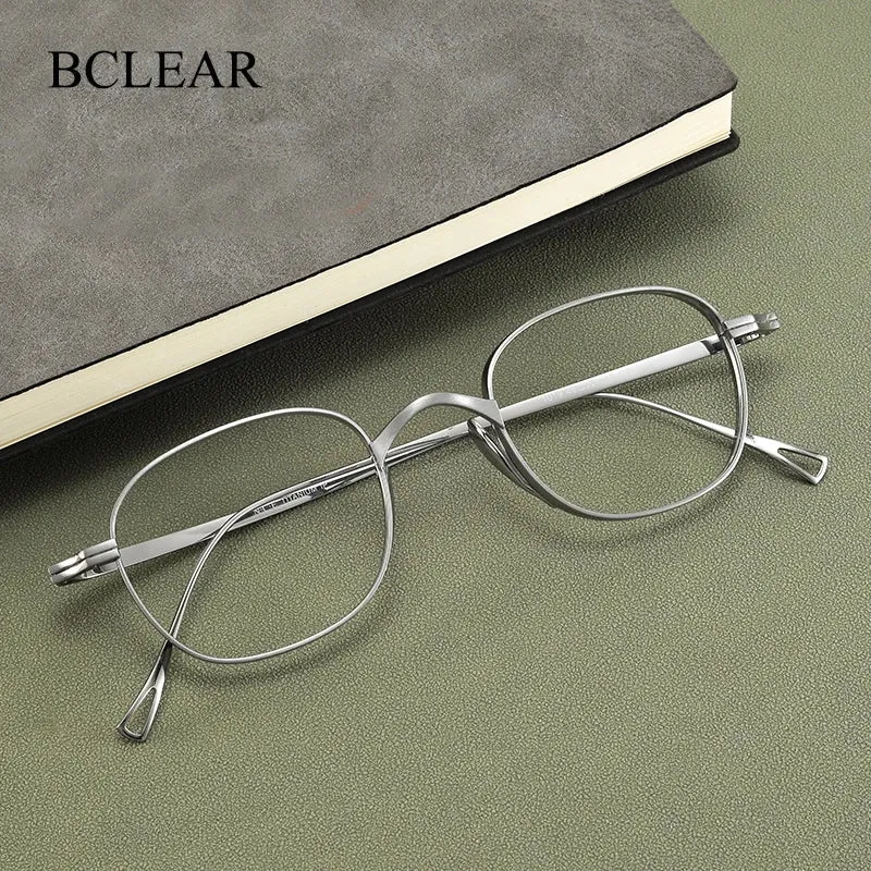 Bclear Unisex Full Rim Oval Titanium Eyeglasses 1019