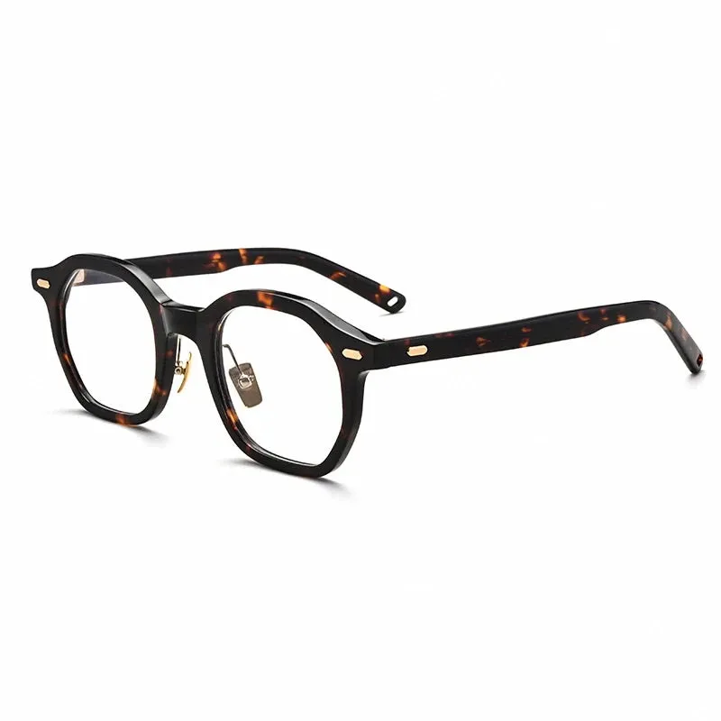 Black Mask Unisex Full Rim Acetate Polygon Eyeglasses Og652