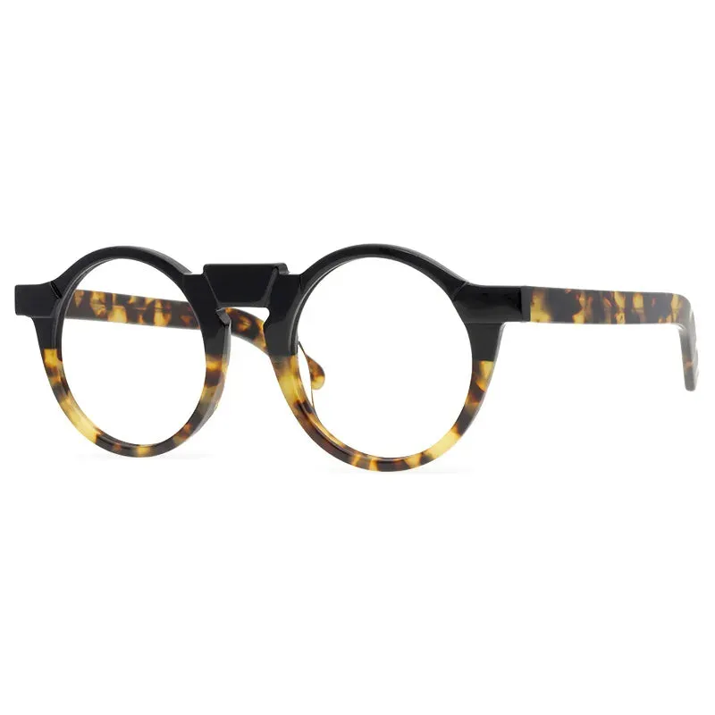 Black Mask Unisex Full Rim Acetate Round Eyeglasses 1465