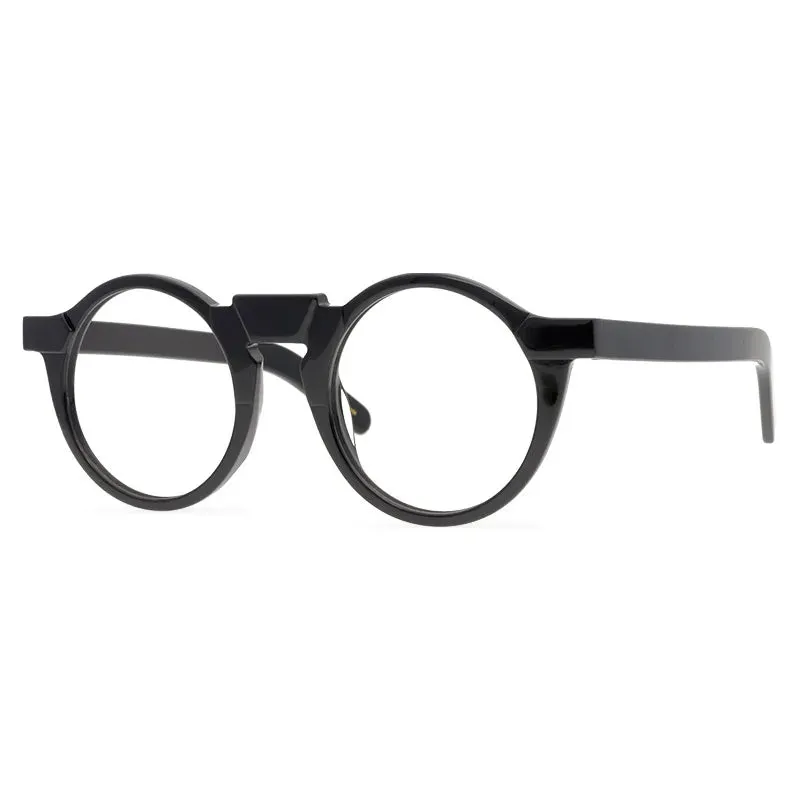 Black Mask Unisex Full Rim Acetate Round Eyeglasses 1465