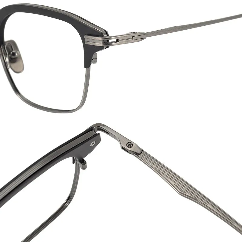 Black Mask Unisex Full Rim Acetate Square Titanium Eyeglasses D142