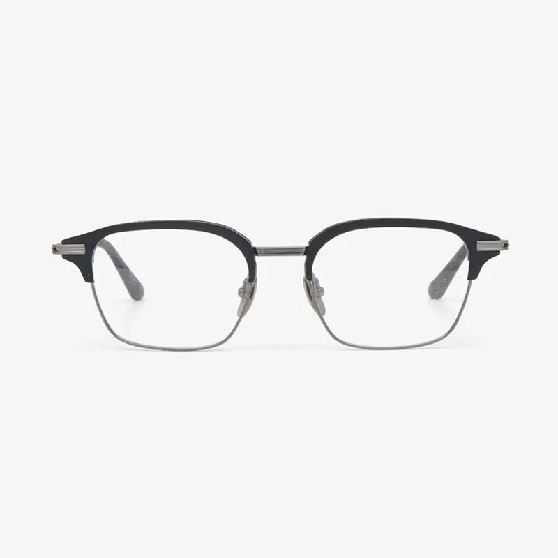 Black Mask Unisex Full Rim Acetate Square Titanium Eyeglasses D142