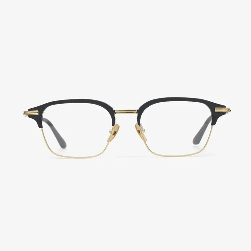 Black Mask Unisex Full Rim Acetate Square Titanium Eyeglasses D142