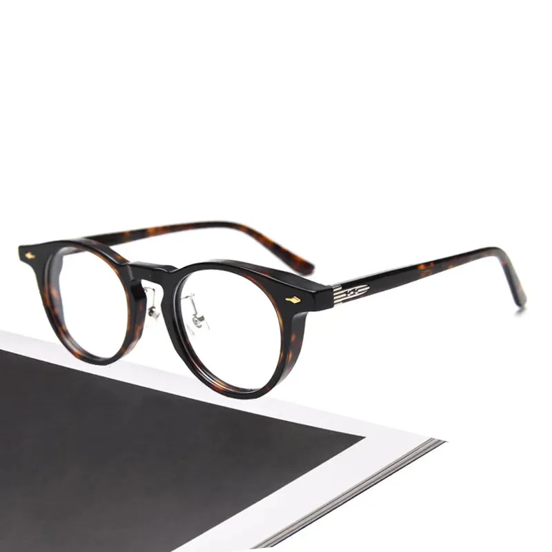 Black Mask Unisex Full Rim Round Acetate Eyeglasses 98626