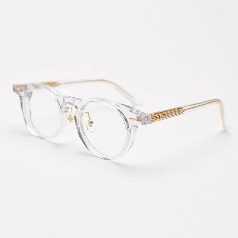 Black Mask Unisex Full Rim Round Acetate Eyeglasses 98626