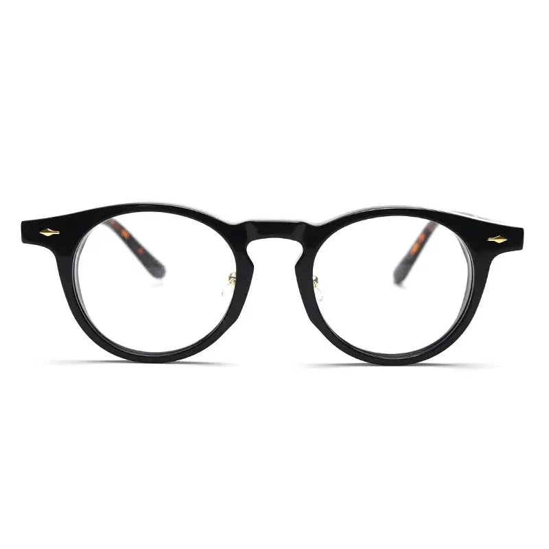 Black Mask Unisex Full Rim Round Acetate Eyeglasses 98626