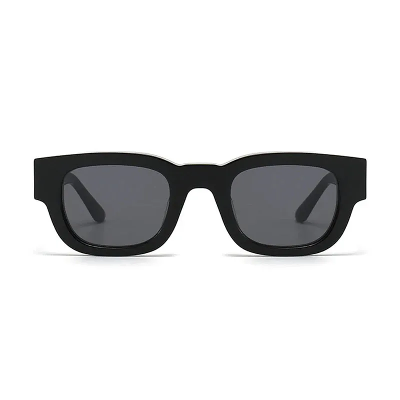 Black Mask Unisex Full Rim Square Acetate Sunglasses 372549