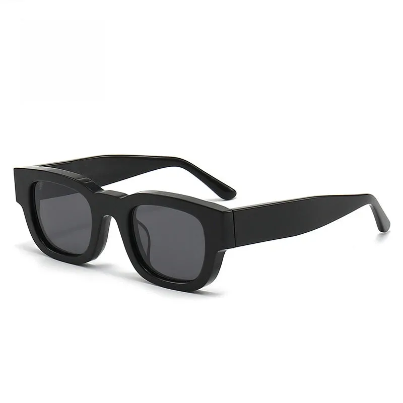 Black Mask Unisex Full Rim Square Acetate Sunglasses 372549