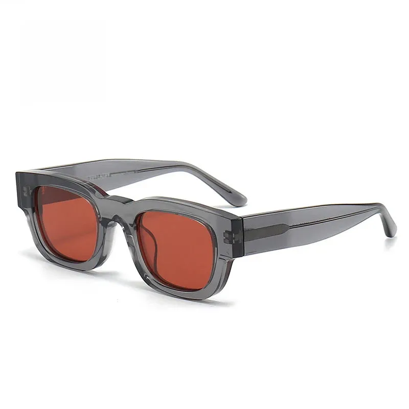 Black Mask Unisex Full Rim Square Acetate Sunglasses 372549