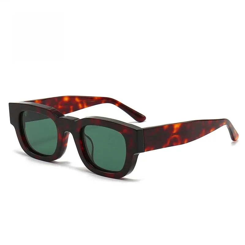 Black Mask Unisex Full Rim Square Acetate Sunglasses 372549