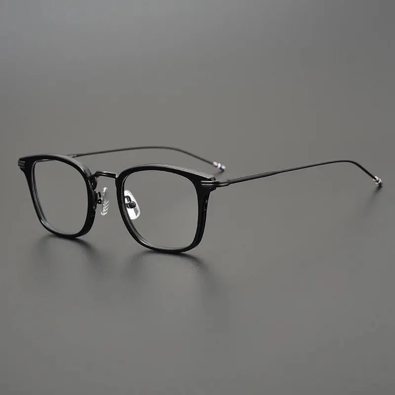 Black Mask Unisex Full Rim Square Alloy Acetate Eyeglasses 905